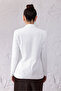 Women's White Blazer Jacket with Pocket Details - 2