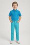 Boy's Turquoise Short Sleeve Shirt Turquoise Pants April 23 Show Clothes - 3