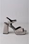 Seç 203 Platform Heelled Evening Dress Shoes (Heel 10.5cm - Platform cm) Platinum
