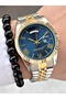 Premium Design Grande Luxury Series Metal Cord Double Calendar Men's Wristwatch-Wristband Gift