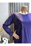 Women's Middle Age and Above Baguette Stone Mother Combed Cotton Blouse - 3
