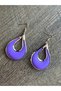 Purple Color Acrylic Metal Alloy Style Earrings - 4