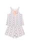 Organic Gots Certified Pink Ribbon Garden, Girls' Set with Salmon Ribbon on the Back and Suspender Shorts - 3