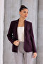 Women's Purple Blazer Jacket with Pocket Details