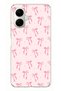 Tecno Spark Go 2 Compatible Soft Pink Bow Pattern Printed Silicone Case