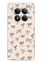 Redmi Note 15 Pro 4g Compatible Black Bow Patterned Cream Color Printed Silicone Case