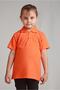 Orange Unisex Combed Cotton Polo Neck School T-Shirt
