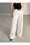 Premium Trend Bridge Detail Suede Belted Wide-Leg Trousers - 3