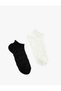 Heart Textured Cotton Ruffled Multi-Colored 2-Piece Booties Socks Set - 2