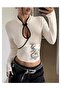 Japanese Style Mandarin Collar Dragon Desing Long Sleeve Blouse - 3