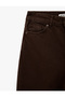 High Waist Pocketed Buttoned Cotton Straight Leg Denim Trousers - Mom Slim Jean - 6