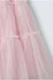 Girl's Cotton Glitter Tulle Sleeve Blouse and Layered Tulle Skirt Set - 5