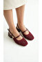 Women's Heeled Lace-Looking Ankle-Strapped Daily Summer Ballerinas with Middle Straps - 2