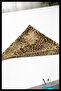 Gold Glitter Detailed 45X45 Leopard Patterned Chiffon Scarf |   Bag, Wrist, Neck Jean Accessory