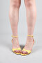 Sare Ankle Strap Patent Leather Heeled Shoes Yellow - 4