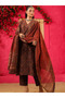 Rust Viscose Kameez Salwar & Dupatta - VRN1014 | Rust - 4