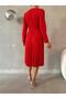 Double-Breasted Collar Pencil Dress 583159 Red - 4