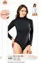 Women's Long Sleeve High Neck Basic Bodysuit with Snap Fasteners (Hooks) | - 2