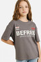 Oversize Crew Neck Gray Girls' T-Shirt G1765A8/Gr83