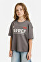 Oversize Crew Neck Gray Girls' T-Shirt G1765A8/Gr83 - 3
