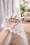 Flower Embroidered Tulle Curtain Skirt with Embroidered Tight Pleats - 3