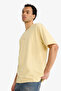 Boxy Fit Yellow Men's T-Shirt F8096Ax/Yl166 - 3