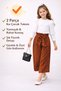 Bellarose 31902-26 Girl's 3 Piece Set |   Burgundy Sleeveless Blouse, Striped Trousers and Bag - 2