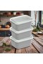 3-Piece Easy Keep Rectangular Storage Container with Lid 2000ml