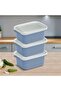 3-Piece Easy Keep Rectangular Storage Container with Lid 2000ml