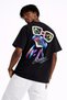 Abstract Frog Back Print Oversize White T-Shirt 100% Cotton