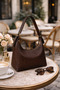 Women's Brown Patterned Shoulder Bag - 2
