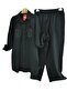 Plus Size Women's Linen Tunic Shirt and Pants Set - 3