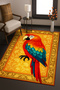 Mosso Yellow Theme Parrot Figured Motifs Patterned Woven Base Modern Decorative Carpet Mosso2198 - 2