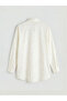 New season ecru stone embellished oversized women's shirt tunic by gülüs gi̇yi̇m - 2