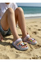 Figured Powder Gray Daily Girls' Beach Garden Pool Slippers - 4