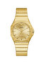Mens Yellow Gold Tone Round Analog Watch