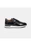 Men's Black Leather Sports Shoes with Metal Detail - 2