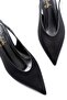 Black Satin Kitten Heel Shoes - 2