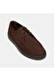 Men's Brown Lace-Up Nubuck Leather Casual Shoes - 7