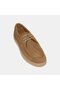 Men's Dark Beige Lace-Up Nubuck Leather Casual Shoes - 7