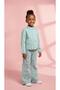 Flower Embroidered Denim Girls' Jacket and Pants Two-Piece Set