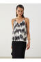 Esvab • Modern & Distinctive V Planting Embroidered Rope Strap Blouse - 2
