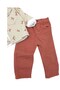 Girl's Holiday Set with Linen Jacket and Trousers, 3-Piece Holiday Set, 0-6 Years Old, Stylish Combination - 5