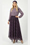 Asymmetrical Cut Comfortable Fit Maxi Plaid Patterned Chiffon Elastic Waist Non-See-Through Lined Long Skirt - 3