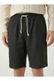 Men's Black Linen Muslin Shorts 100% Cotton Organic Fabric with Back Pockets - 4