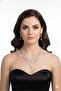 Women's Necklace Silver Color Model Daisy Waterway Zircon Stone Necklace Earring Set - 3