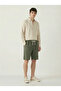 Men's Khaki Linen Muslin Shorts 100% Cotton Organic Fabric with Back Pockets - 6
