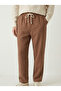 Men's Brown Comfortable Fit Linen Muslin Trousers Lightweight Fabric with Back Pockets - 3