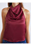 Esvab • Modern & Distinctive Halter Roba Collar Satin Blouse - 3