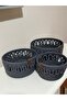 Jute, Wicker, Basket, Black Basket, Decor, Organizer, Bread Basket, Bathroom Basket, Set of Three - 2
